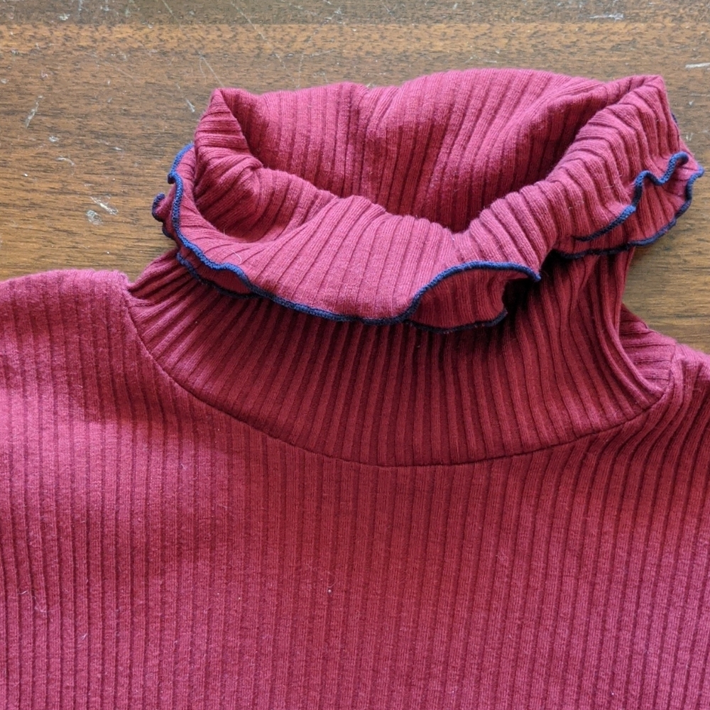 Ribbed, rufflet-neck from J Crew